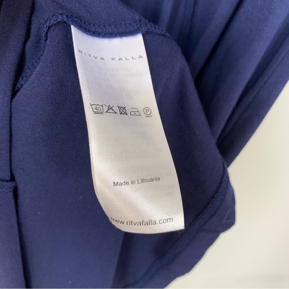 Ritva Falla Navy Blue Short Sleeve Dress Size M - Picture 9 of 9